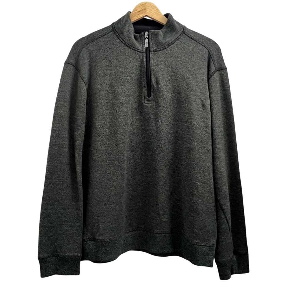 Tommy‎ Bahama Paradise Collection Heather Grey Quarter Zip, size Medium